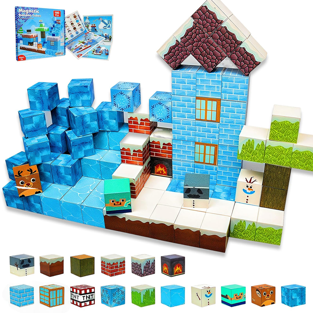 Magnetic Blocks Set,Magnetische Bausteine, magnet bausteine kinder Lernspielzeug zur Förderung von K