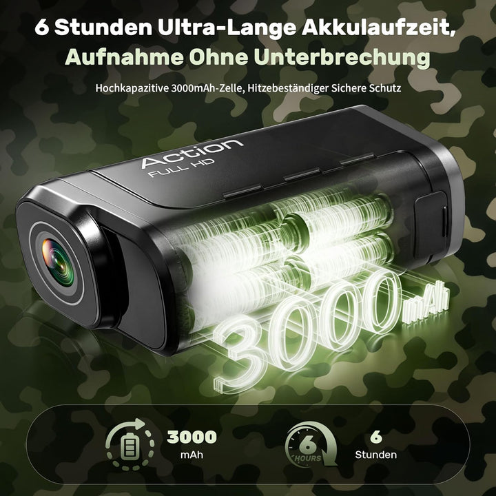 Action Cam 4K+1080P,Dashcam Motorrad,120° Weitwinkel Helmkamera Motorrad,Dashcam Auto vorne hinten m