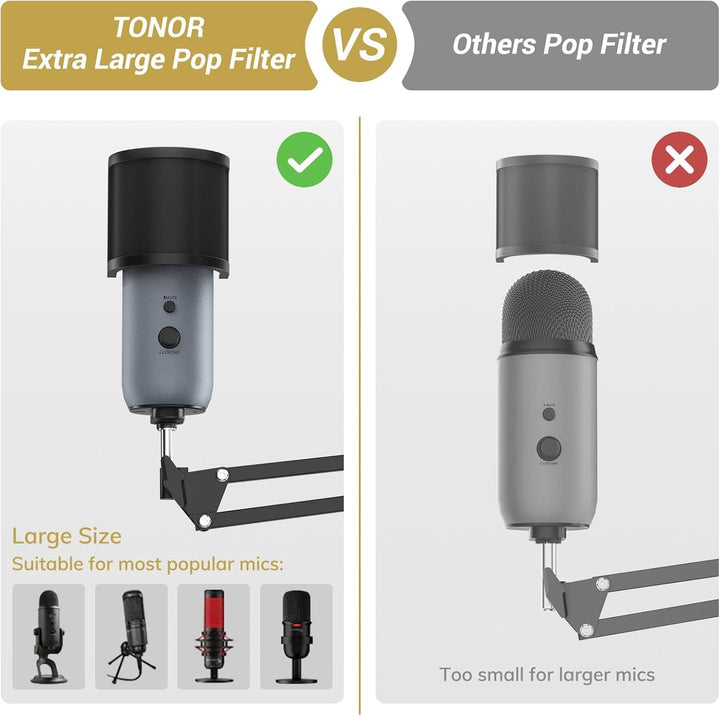 TONOR Mikrofonarm hoher Kompatibilität, Boom Arm, Mikrofon Ständer, einstellbarer Microphone Stand m
