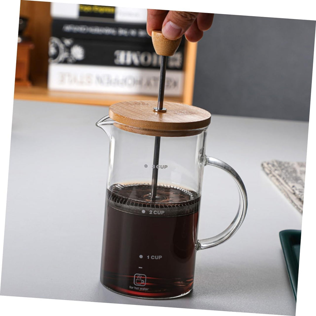 Alipis Kaffeeglas Pressekessel aus Hochborosilikat Glas mit Holzgriff Einfache Struktur und Kälte So