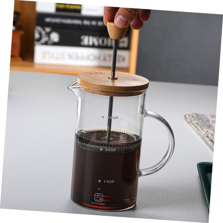 Alipis Kaffeeglas Pressekessel aus Hochborosilikat Glas mit Holzgriff Einfache Struktur und Kälte So