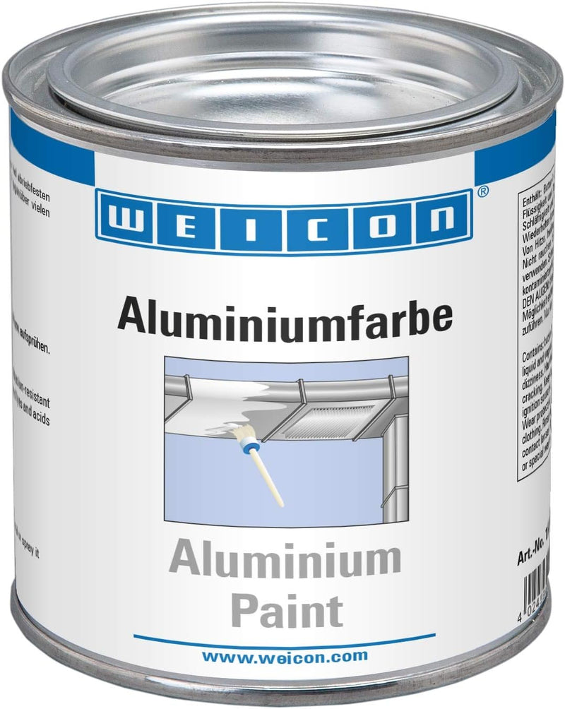 WEICON 15002375 Aluminiumfarbe 375 ml Rostschutz Korrosionsschutz für Metalloberflächen, Grau, 375 m