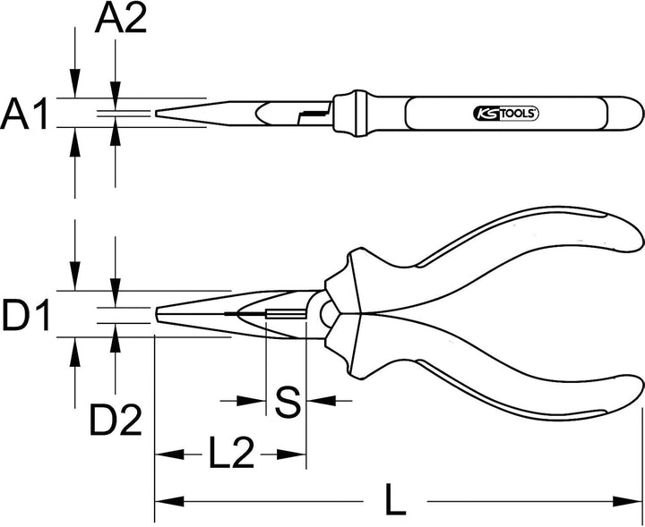 KS Tools 119.2023 Ultimateplus Telefonzange, 165mm 165 mm, 165 mm