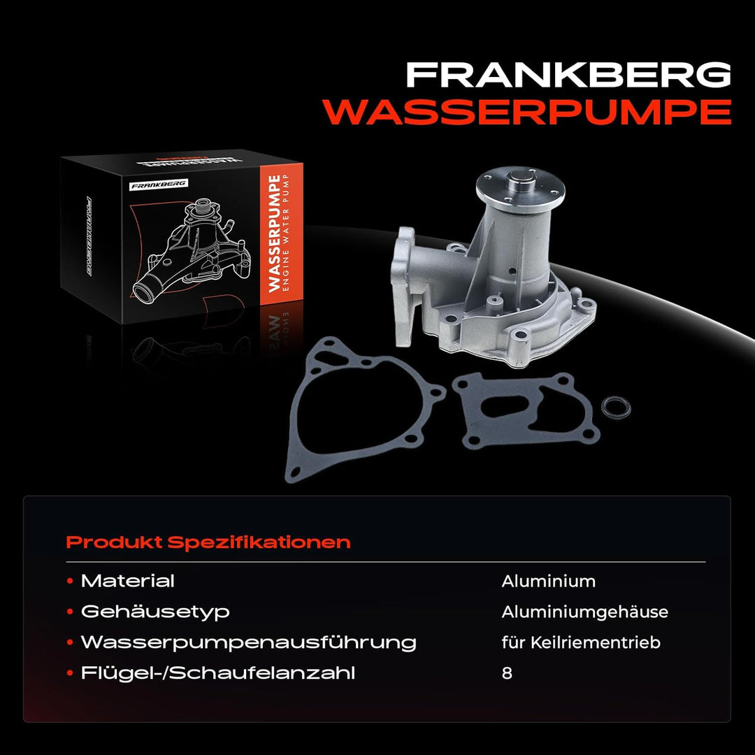 Frankberg Wasserpumpe Wasserumwälzpumpe Kompatibel mit Terracan HP 2.5L 2001-2006 Pajero Sport I K7