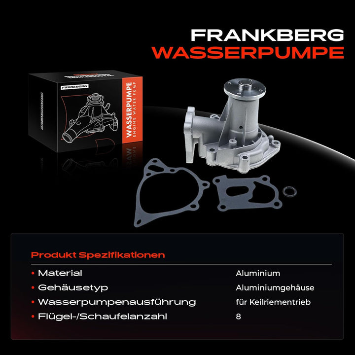 Frankberg Wasserpumpe Wasserumwälzpumpe Kompatibel mit Terracan HP 2.5L 2001-2006 Pajero Sport I K7