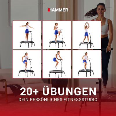 Hammer Fitness-Trampolin Cross Jump, 98 cm Sprungfläche, leistungsstark bis 130 kg