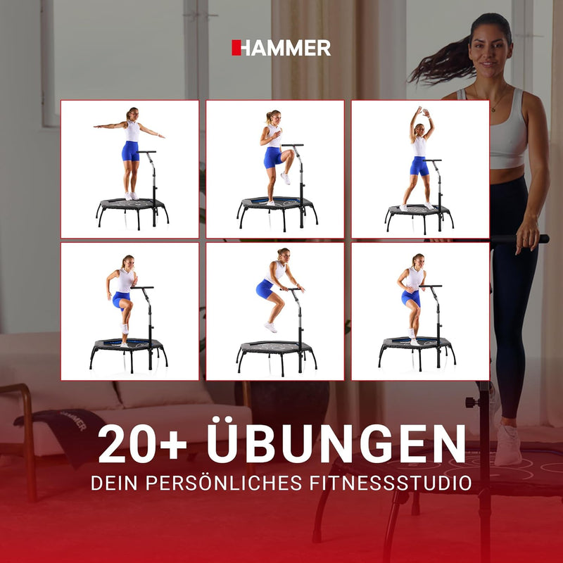 Hammer Fitness-Trampolin Cross Jump, 98 cm Sprungfläche, leistungsstark bis 130 kg