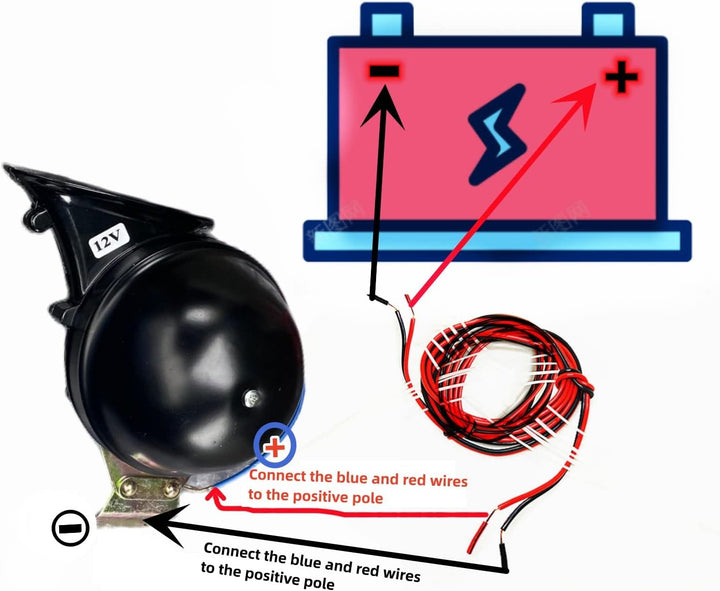 YIYIDA Autohupe Car Horn 165DB LKW Hupe Auto Elektrische Hupe Schwarz Elektrische Schnecke Hupe Laut