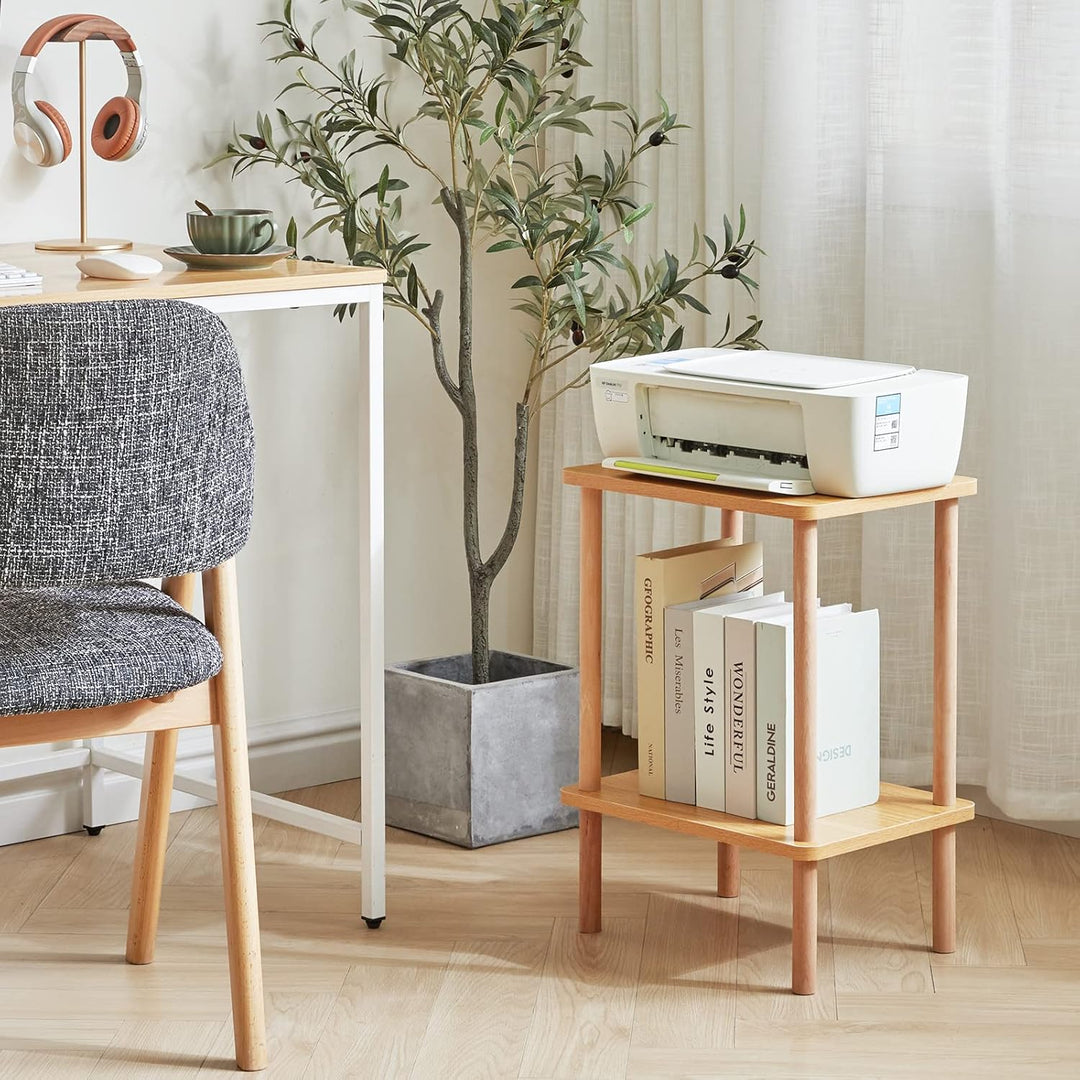 IBUYKE Holz Beistelltisch, Nachttische mit 2 Ebenen, 39x29x53cm, Couchtisch, Sofatisch, für Schlafzi