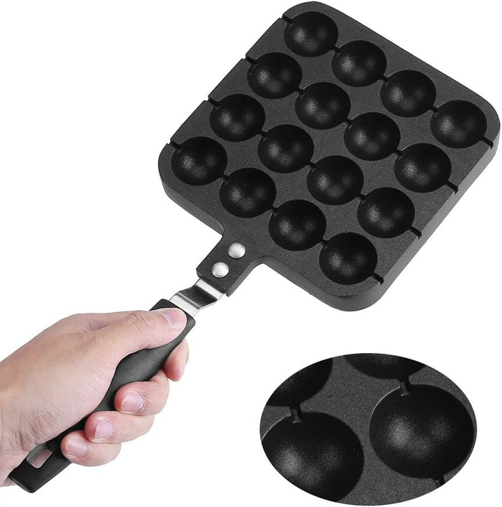 Natudeco 16-Loch-Gusseisen-Takoyaki-Pfanne Gusseisen-Pfanne Antihaft-Takoyaki-Pfanne Kochform Tablet