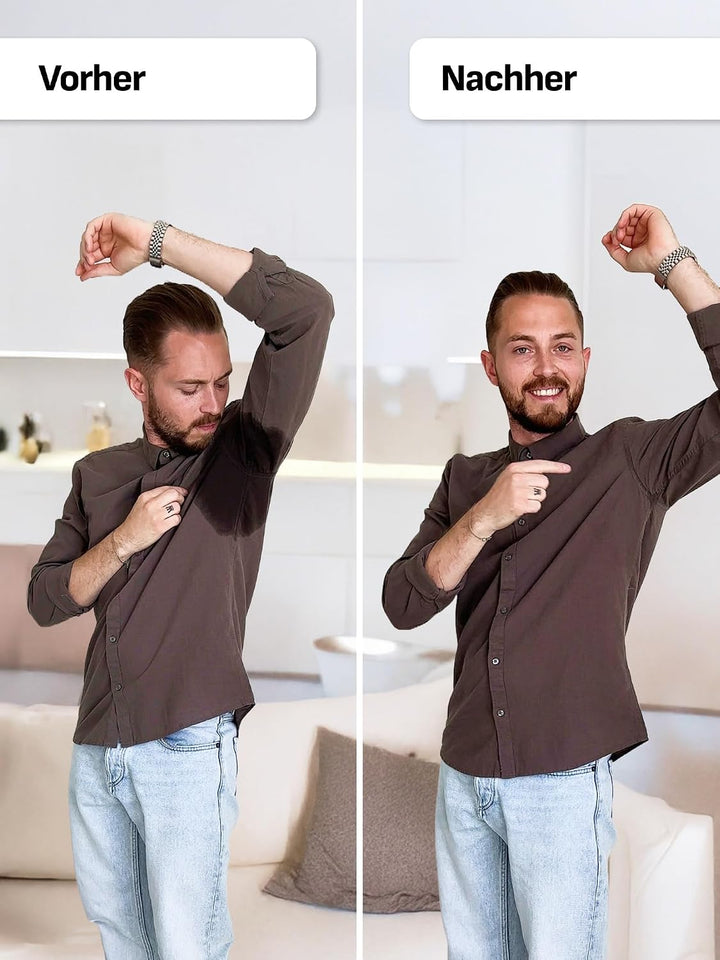 FINN Anti-Schweiss Shirt Herren mit V-Ausschnitt und integrierten Achselpads gegen Starkes Schwitzen