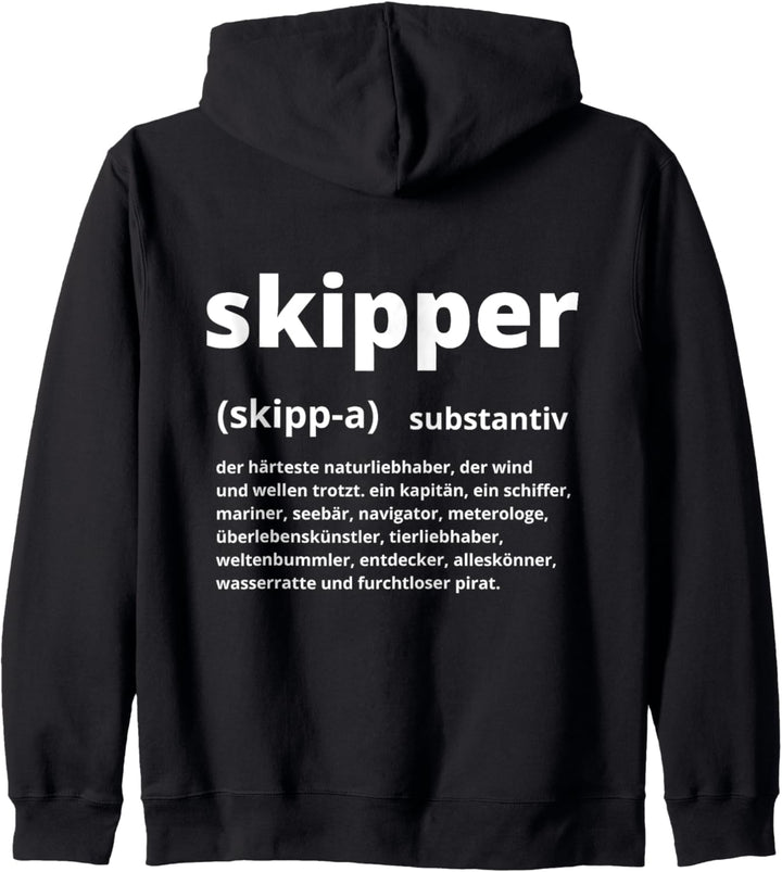 Skipper Substantiv Definition des Skippers für Boot & Schiff Kapuzenjacke