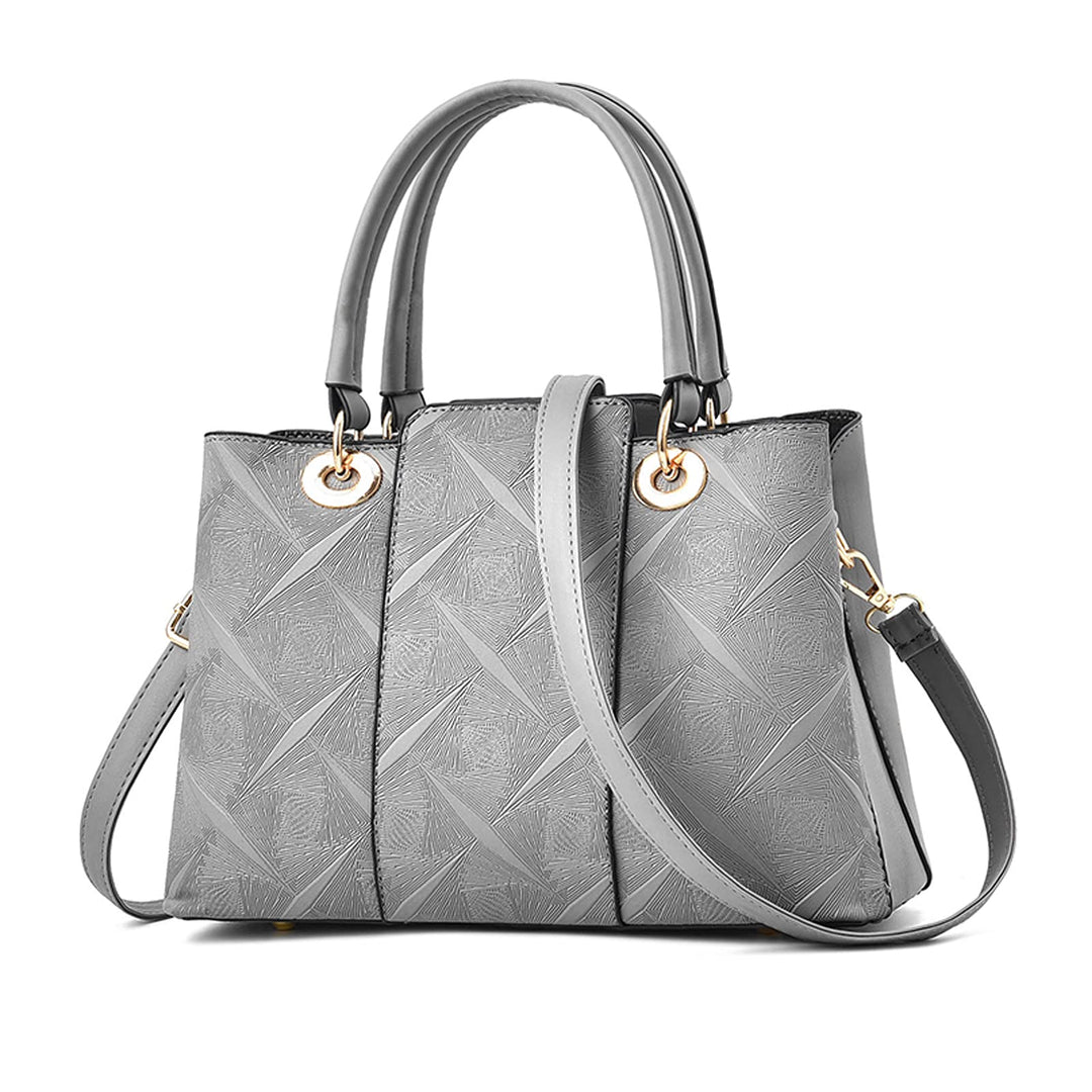 FANDARE Elegante Umhängetaschen Damen Schultertasche Dimensional Carving-Muster PU Leder Wasserdicht