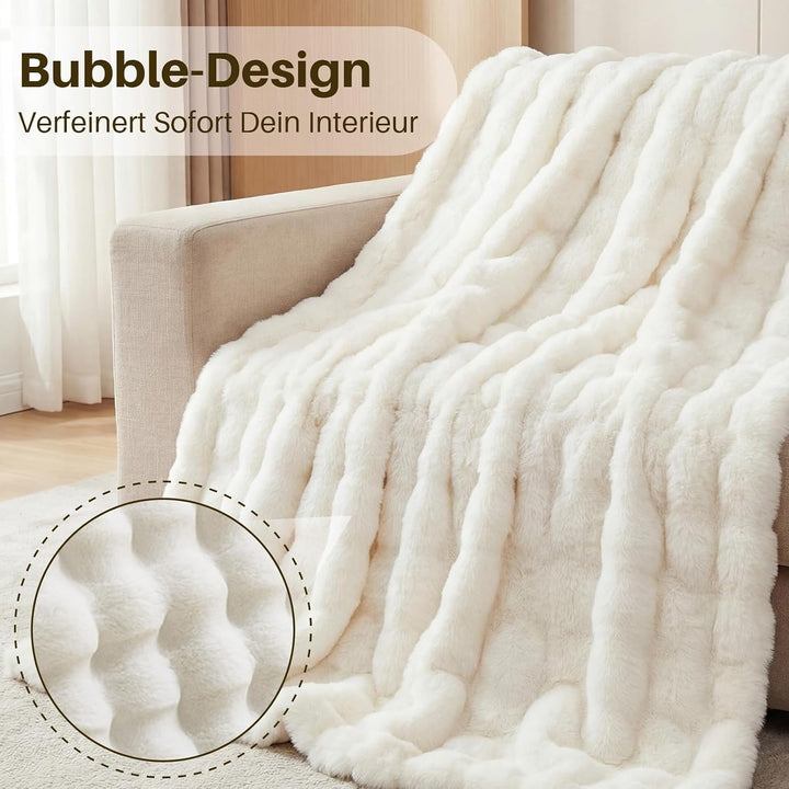 Kuscheldecke Kaninchen Plüsch Decke Super Soft Wohndecke Dick 1000 G/M² Flanell Decke Couchdecke War