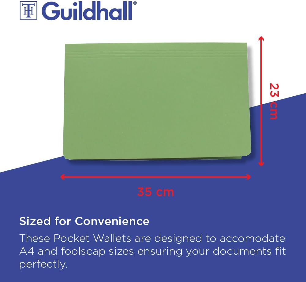 Guildhall Dokumentenmappe ganze Klappe 315 g/m² Kapazität 35 mm Folio-Format 50 Stück grün