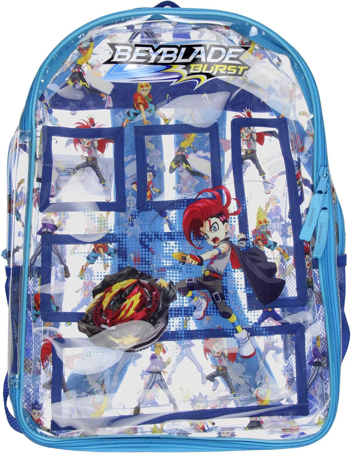 Beyblade Burst strapazierfähiger transparenter Schulrucksack, Reiserucksack, Büchertasche, Transpare