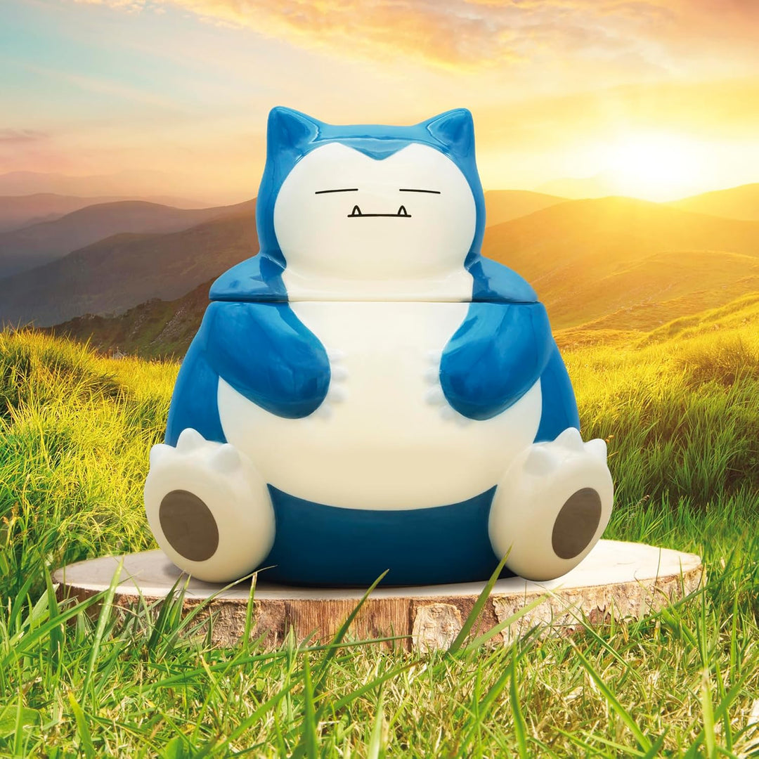 ABYSTYLE Pokémon Snorlax - Keksdose aus Keramik, 18 x 13,5 x 15,5 cm, Küchendekoration, luftdichter