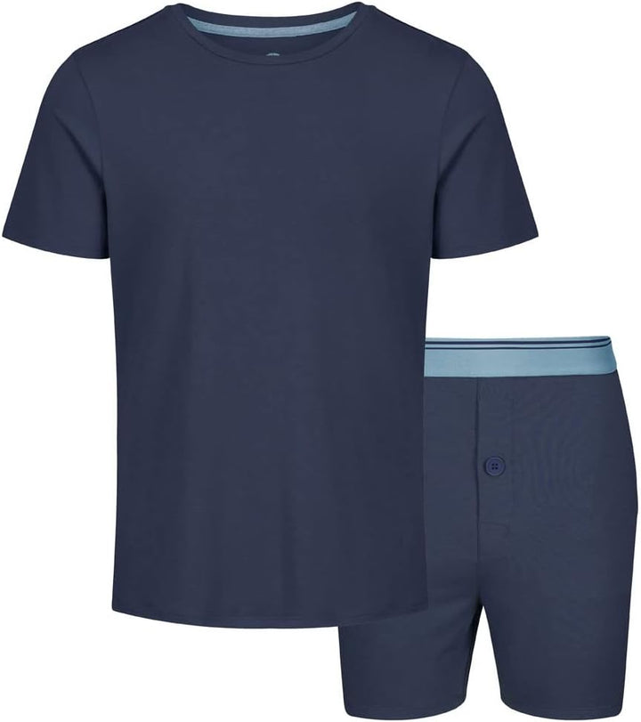Light & Shade Pyjama-Set mit Oberteil und kurzer Hose für Herren, Marine, XL XL Marine, XL Marine
