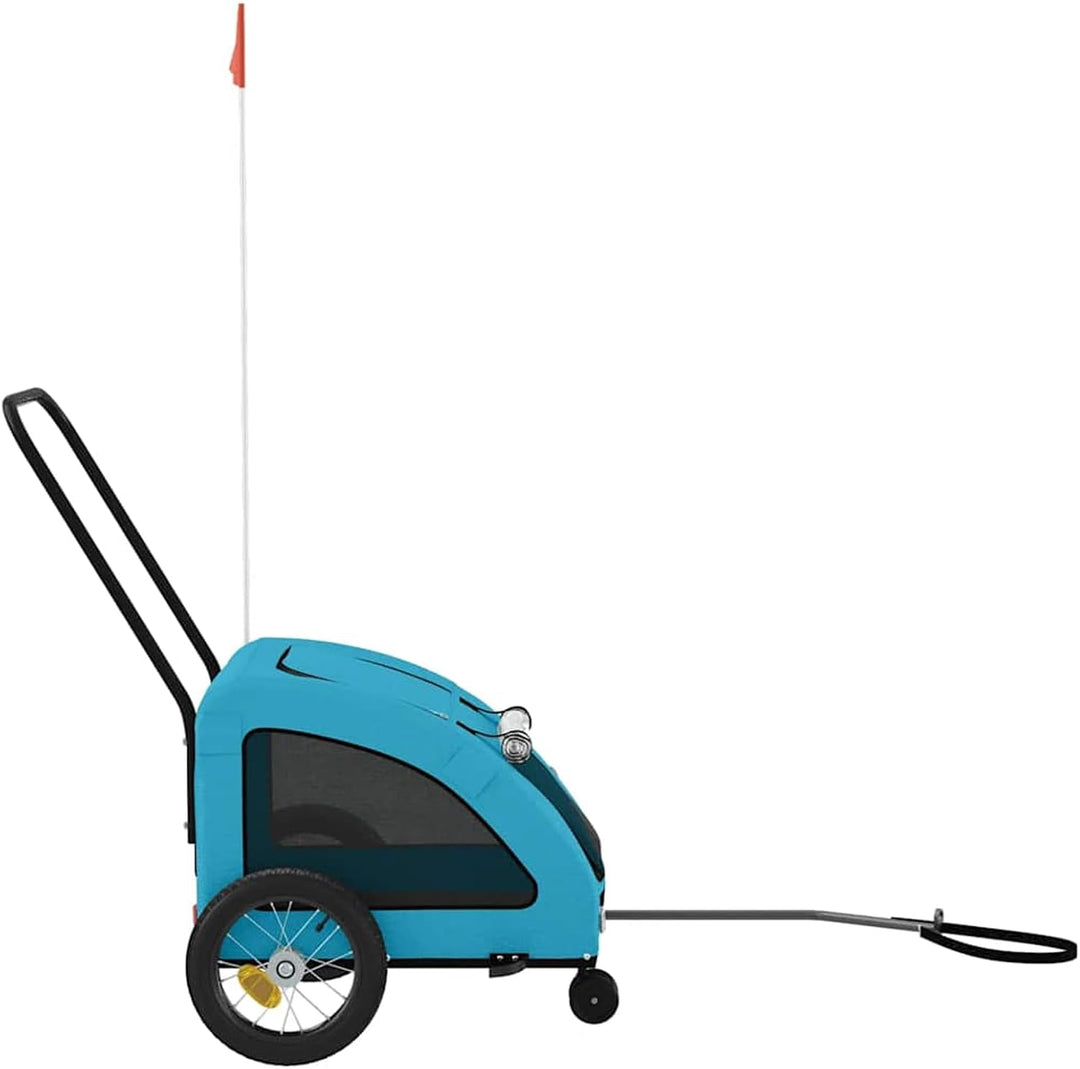 Hunde Fahrradanhänger Orange Grau | Robustes Oxford-Gewebe, stabiler Eisenrahmen Blau, Blau