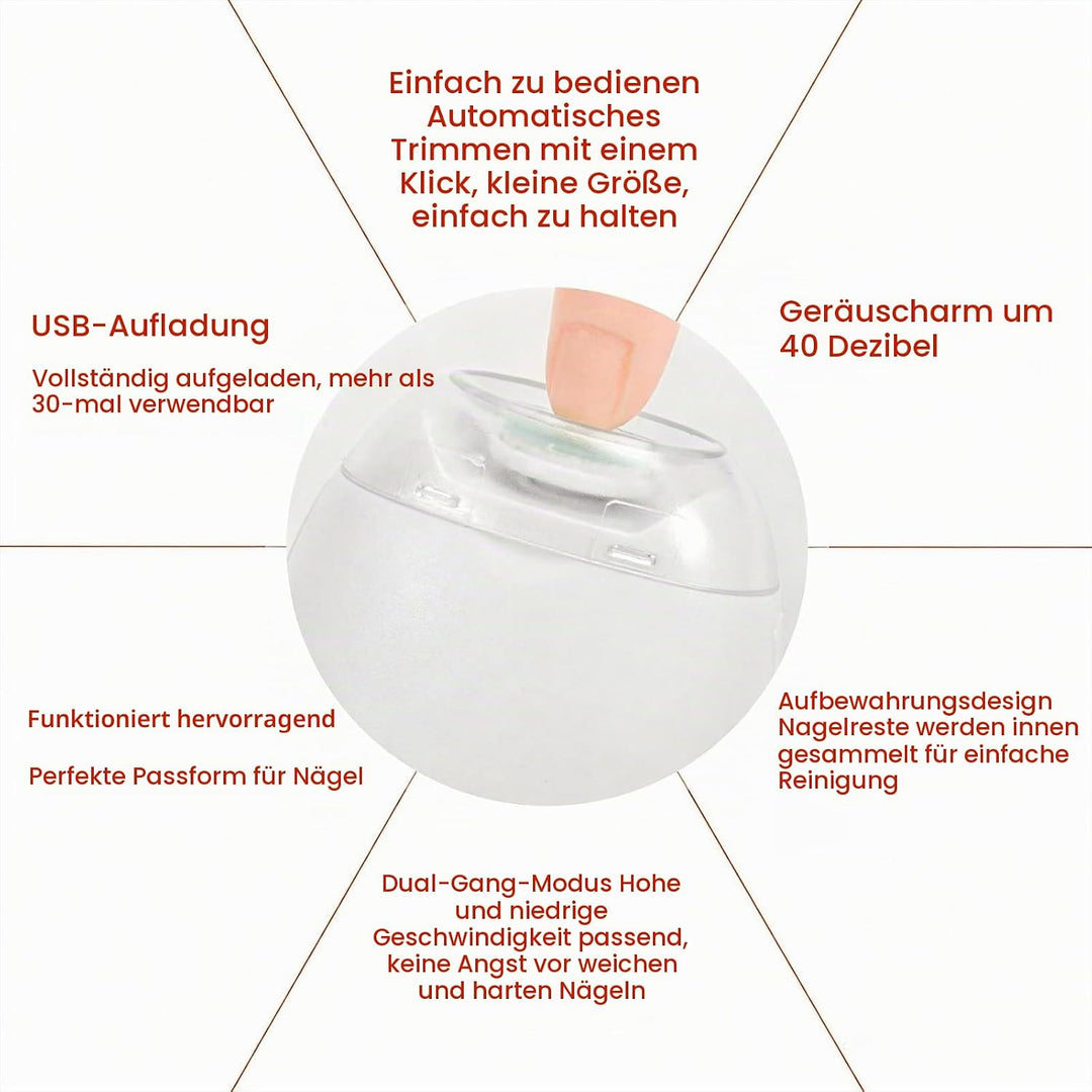 2 Stück Universeller Elektrischer Nagelknipser &amp; Nagelfeile, Automatische Wiederaufladbare Nagelpfle