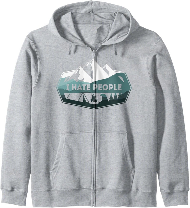 Vintage camping I hate people Kapuzenjacke