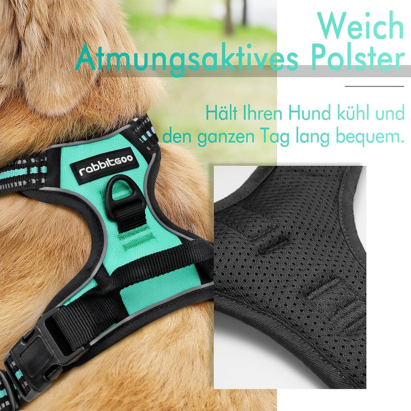 rabbitgoo Hundegeschirr Mittelgrosse Hunde Anti Zug Geschirr Hund mit Kontrolle No Pull Verstellbar