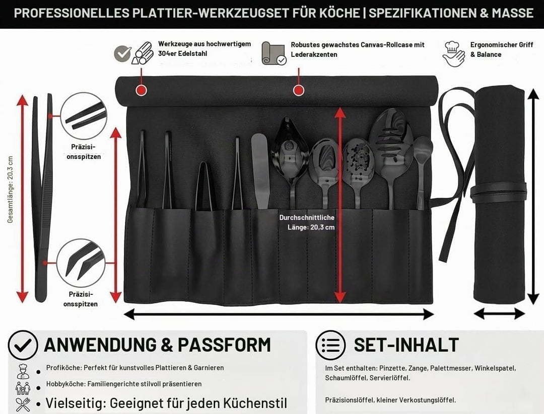 CREATIVECHEF Satz von 10 Küchenzangen Chef Plating Tools Culinary Kit, Präzisionszangen Spezialität