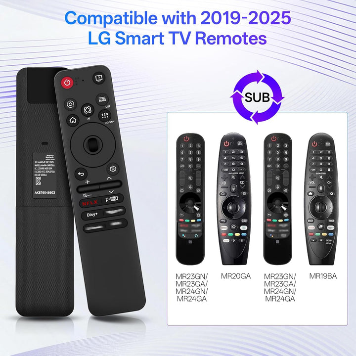 AI Magic Fernbedienung für LG Smart TV – Ersatzsteuerung für LG WebOS TV 2019-2025, OLED, QNED, UHD,