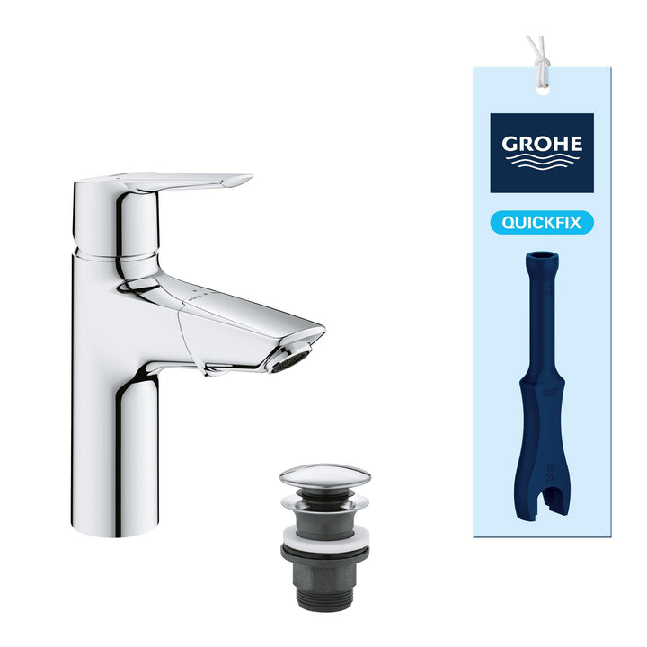 GROHE Start - Einhand-Waschtischarmatur (wassersparend, M-Size, Schnell-Montage-System, inkl. Montag