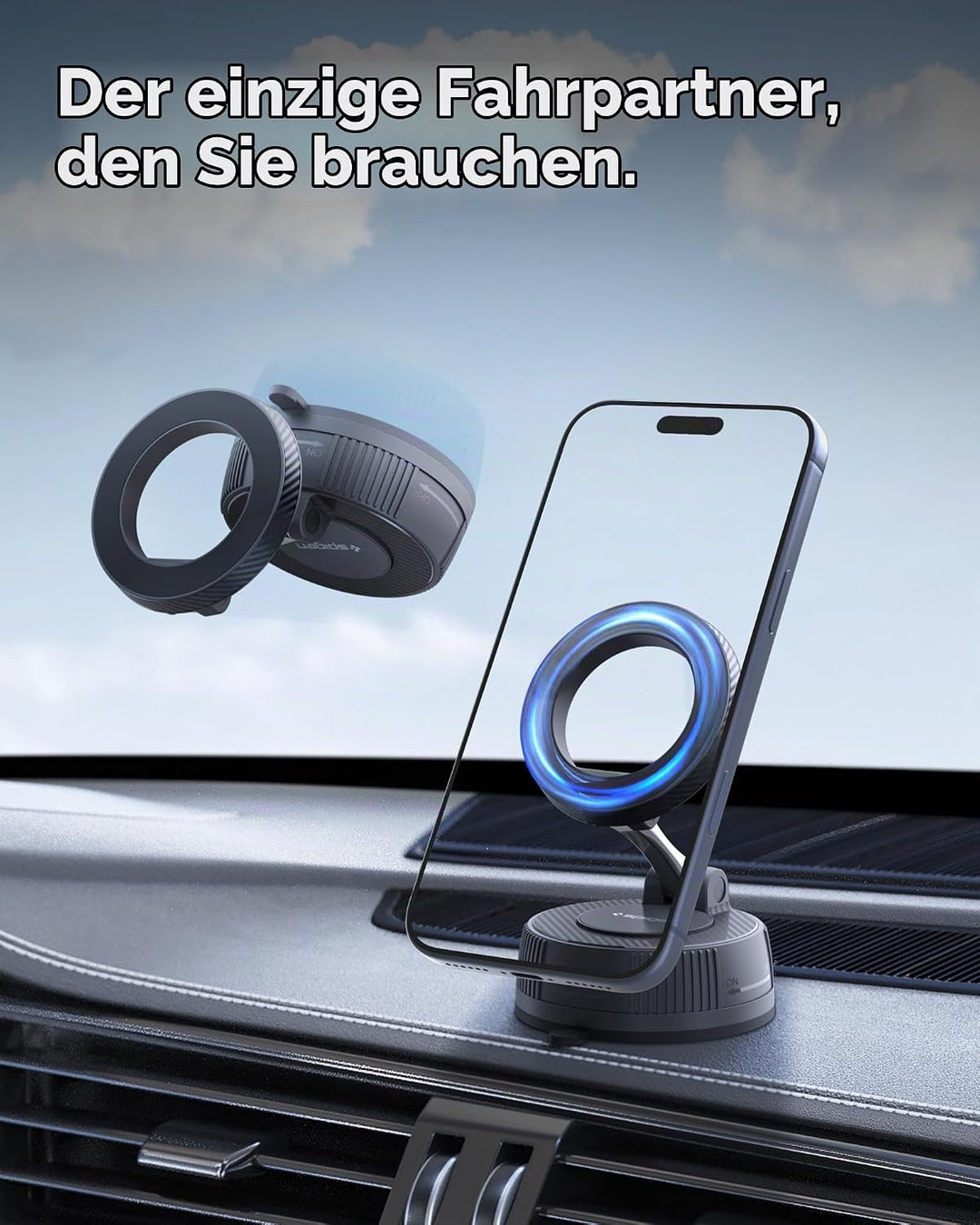 Spigen VacuumLock Magnetische MagSafe Handyhalterung Auto, 3 Fach Verstellbar, 360° Drehbar, Starke
