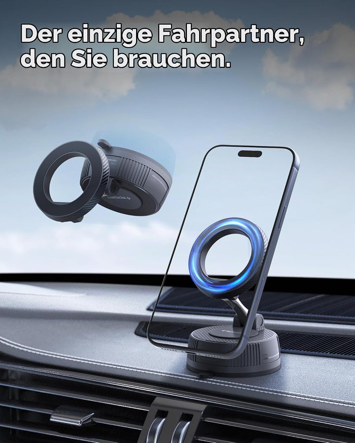Spigen VacuumLock Magnetische MagSafe Handyhalterung Auto, 3 Fach Verstellbar, 360° Drehbar, Starke