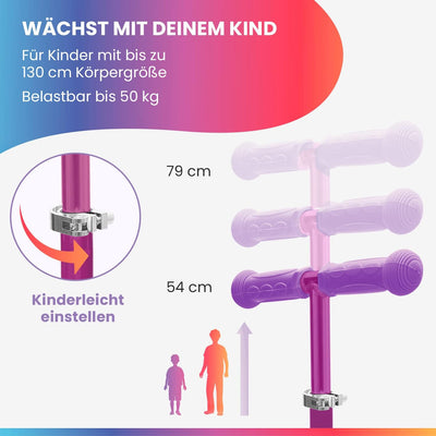 Fun Pro ONE Roller, der Sichere Premium Roller Kinder 3 Jahre, Vergleichstestsieger, LED Räder, falt