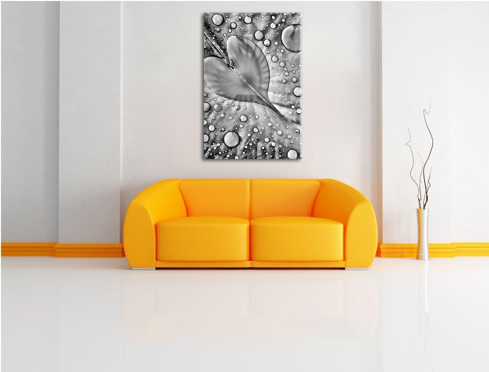 Pixxprint Herz aus Tropfen als Leinwandbild/Grösse: 100x70 / Wandbild/Kunstdruck/fertig bespannt, 10