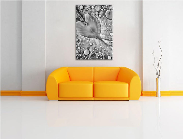 Pixxprint Herz aus Tropfen als Leinwandbild/Grösse: 100x70 / Wandbild/Kunstdruck/fertig bespannt, 10