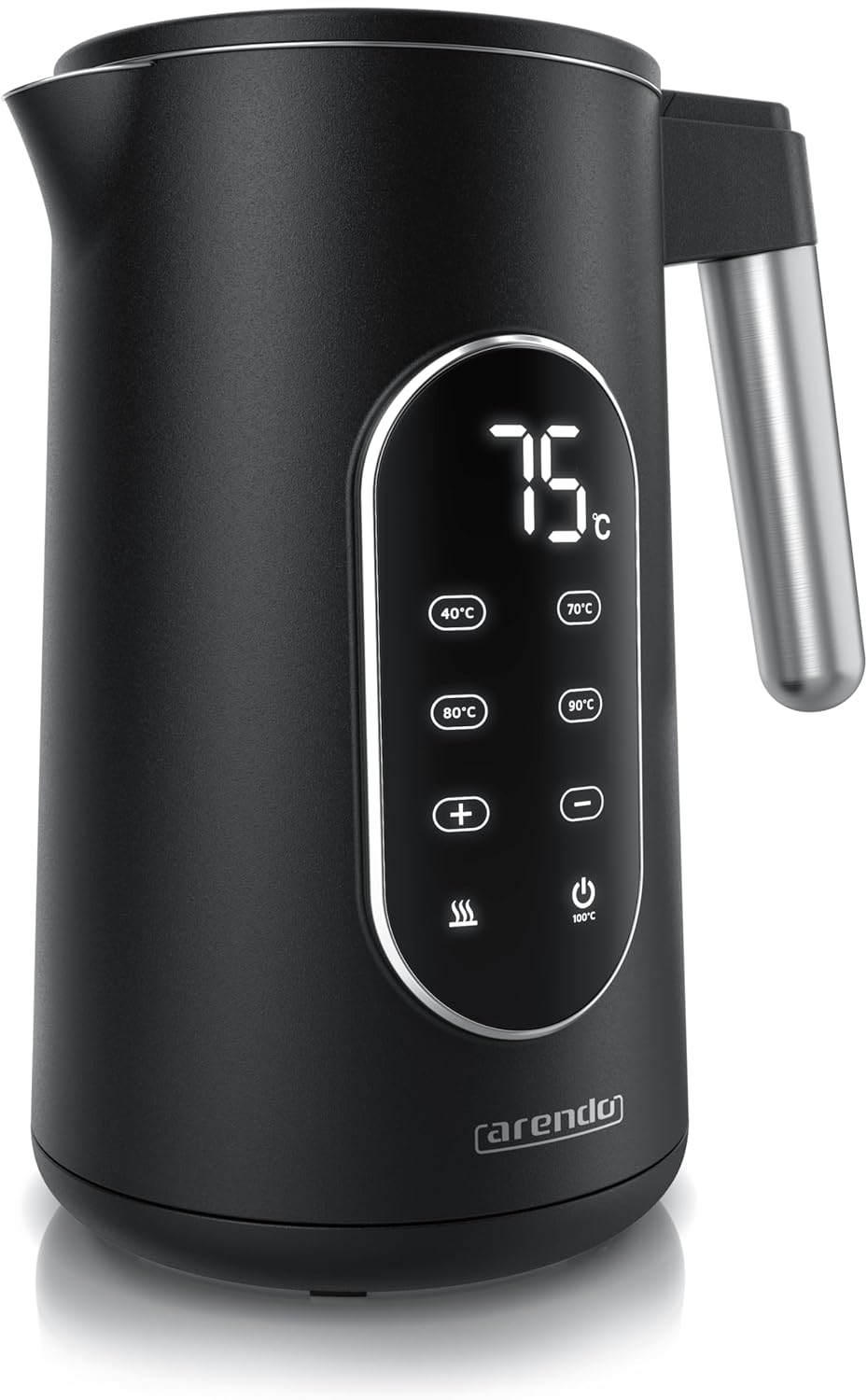 Arendo - digitaler Wasserkocher mit Temperatureinstellung - Edelstahl - Doppelwand Design Cool Touch