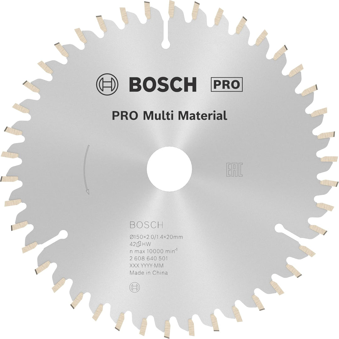Bosch 1x PRO Multi Material Kreissägeblatt für Netz-Handkreissägen (für Aluminium, Kunststoff, Ø mm,
