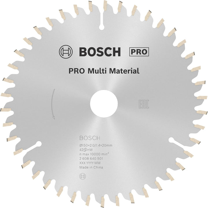 Bosch 1x PRO Multi Material Kreissägeblatt für Netz-Handkreissägen (für Aluminium, Kunststoff, Ø mm,