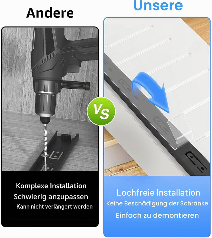 2 Ausziehbarer Schrank Organizer, Teleskopschublade Zum NachrüSten Kein Bohren Und Nageln Erforderli
