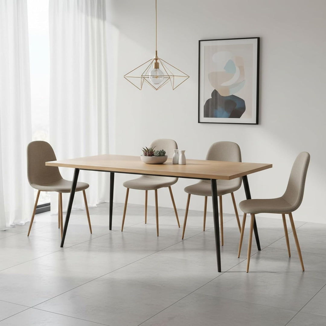 Homy Casa Esszimmerstühle, Stoff Küchenstuhl mit Metallbeinen, Schlafzimmer, Wohnzimmer, Eichenbeine
