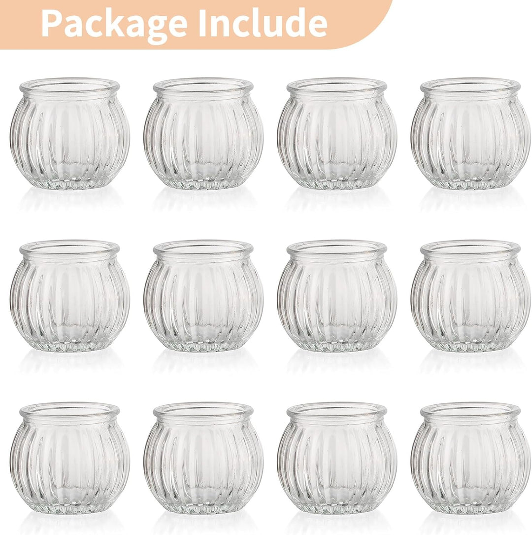 NUPTIO Teelichthalter Glas Teelichtgläser kerzengläser: 12 Pack Klar kerzenhalter Teelichtglas Hochz