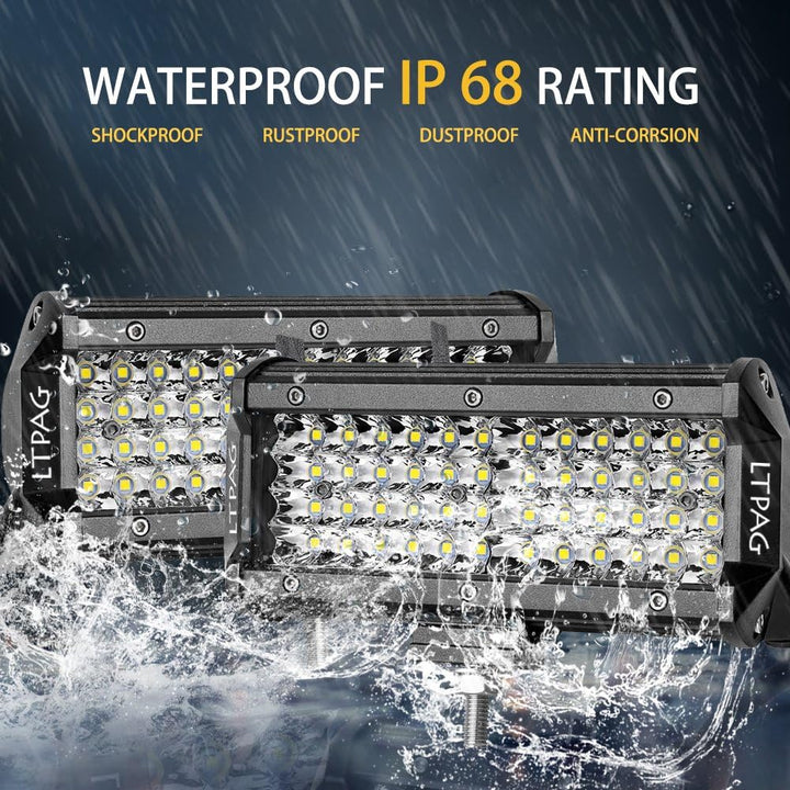 LTPAG 2 x 288W Scheinwerfer LED Zusatzscheinwerfer, 7" 28800LM Arbeitsscheinwerfer Auto 12V 24V LED