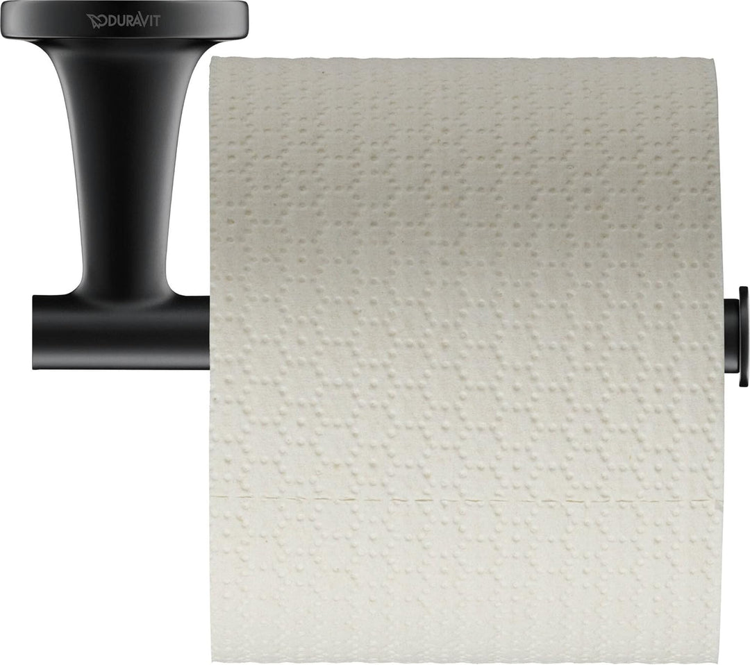 Duravit Papierrollenhalter Starck T, für 1 Rolle, Wandmontage, Schwarz Matt ohne Deckel für 1 Rolle