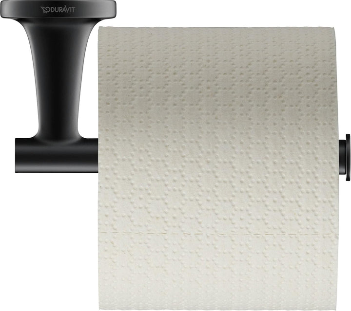 Duravit Papierrollenhalter Starck T, für 1 Rolle, Wandmontage, Schwarz Matt ohne Deckel für 1 Rolle