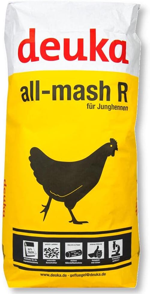 deuka All-mash R 25 kg Mehl | Aufzuchtfutter für Junghennen | ab der 8. Lebenswoche | Junghennenfutt