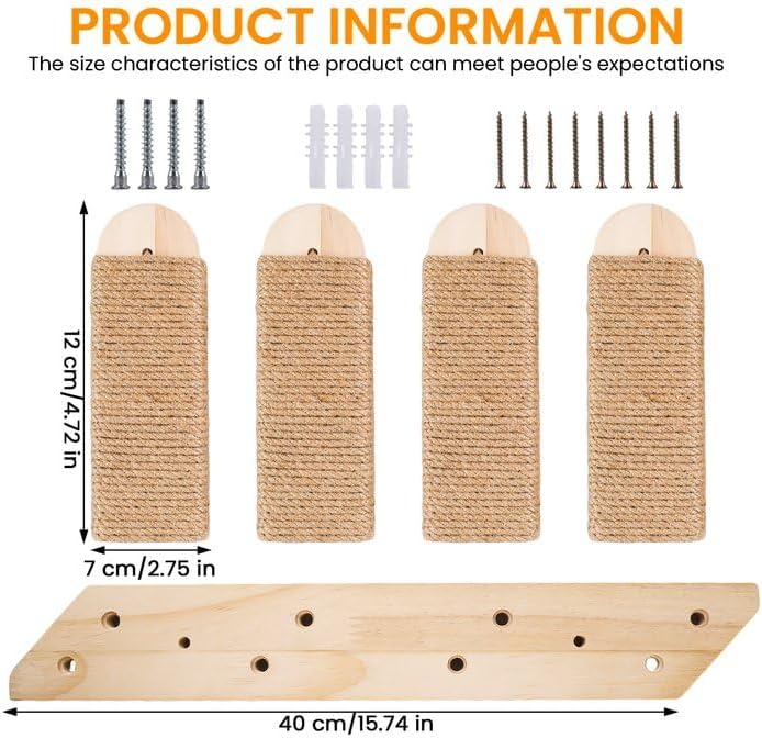 Kletterwand und Leiter für Katzen aus massiver Eiche – Möbel bis 15 kg