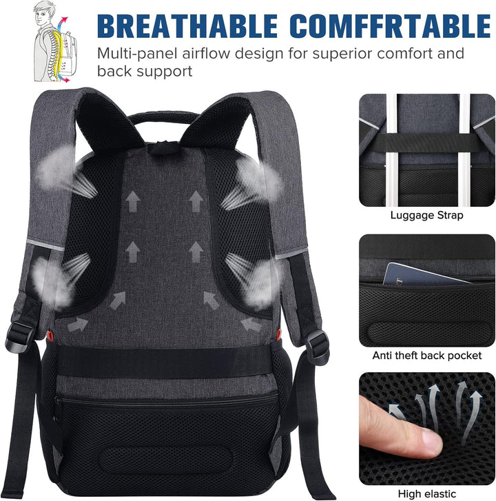 YAMTION Rucksack Herren Schulrucksack für 15.6 Zoll Laptop Rucksack Arbeit Wasserdicht Business Dayp