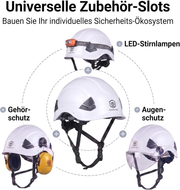 ABS-Sicherheitshelm, Arbeitshelm Schutzhelm, mit Belüftungslöchern und verstellbarem Kopfband, EN 39