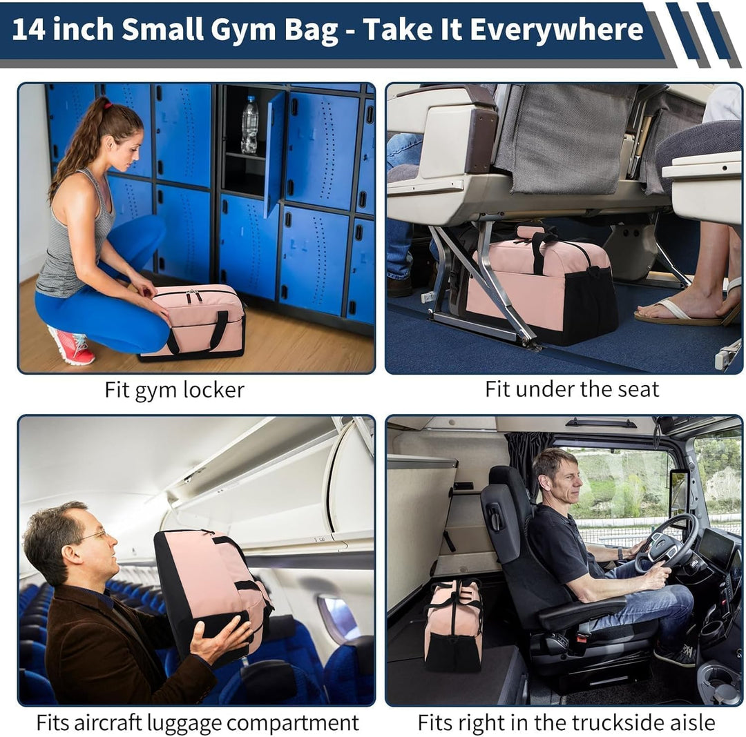 Kleine Sporttasche mit Nassfach - 35×20×20cm Handgepäck, Mini Duffle Bag mit Mehreren Fächern für Sp