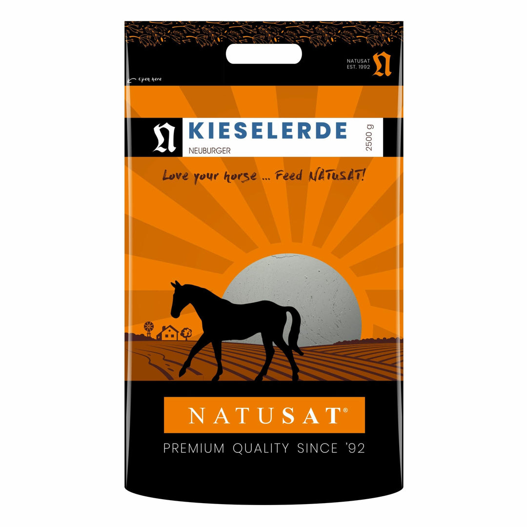 Natusat Kieselerde Pulver 2,5kg - Pferdefell, Unterstützend beim Fellwechsel, Pferdehufwachstum, Für