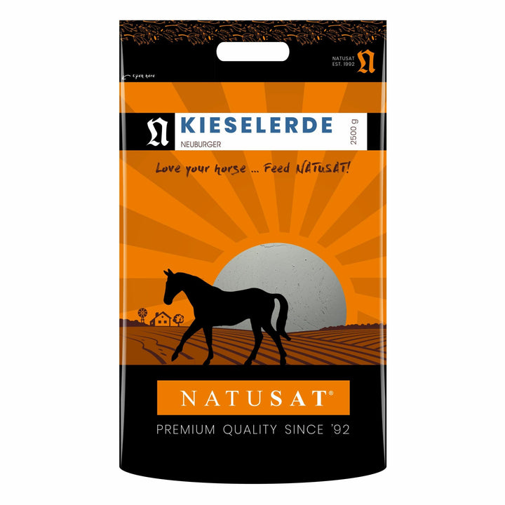 Natusat Kieselerde Pulver 2,5kg - Pferdefell, Unterstützend beim Fellwechsel, Pferdehufwachstum, Für